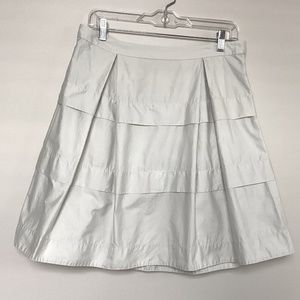 J. Crew Pleated Tiered Skirt in Grey - Size 8